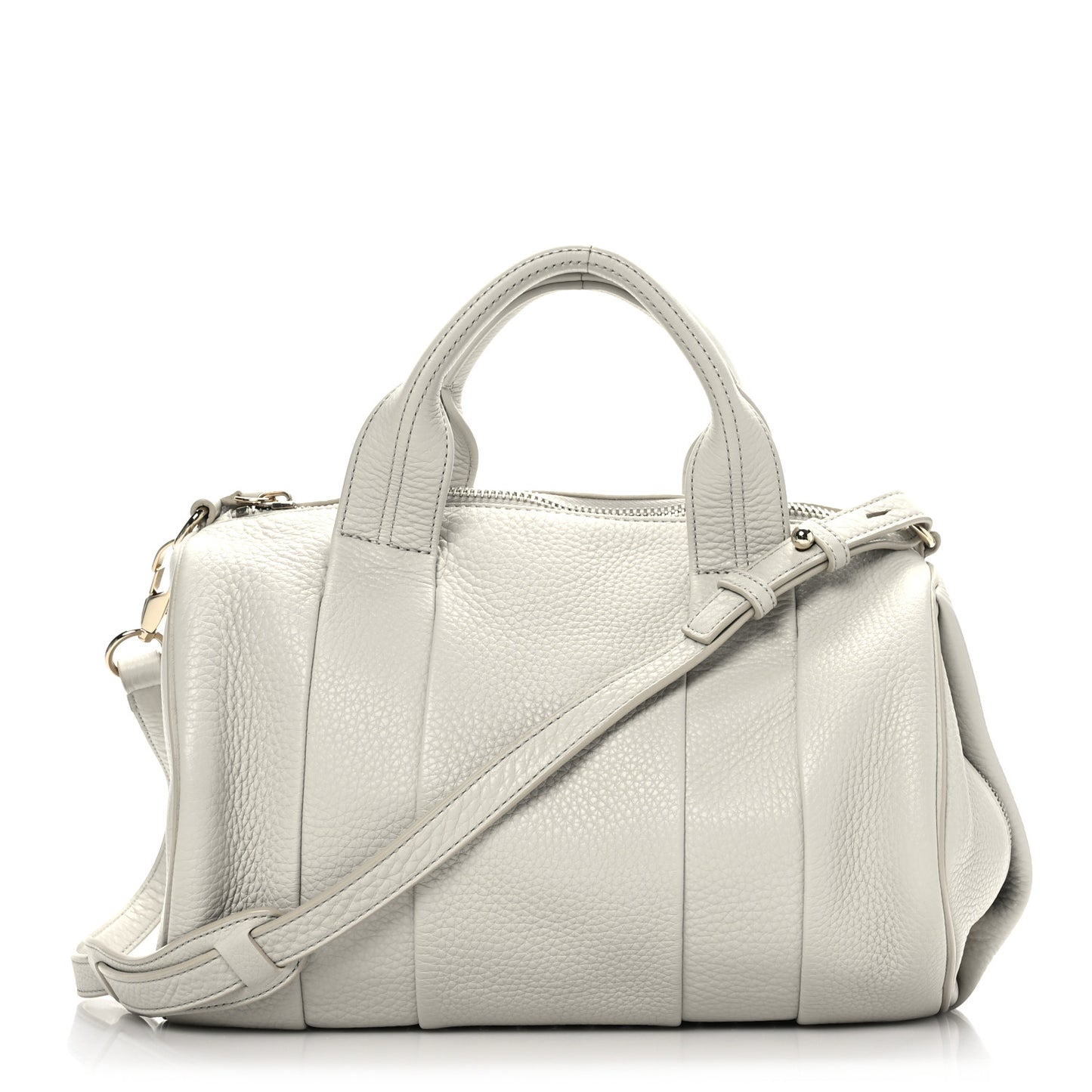 Pebbled Lambskin Rocco Grey Gold Hardware