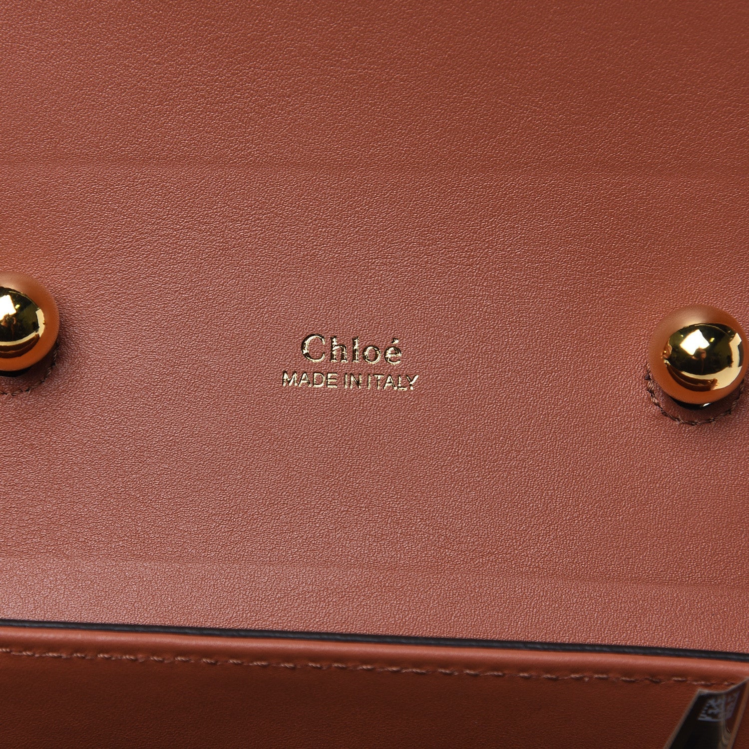 Chloe Calfskin Crocodile Embossed Small Aby Lock Chestnut Brown 6 of 8