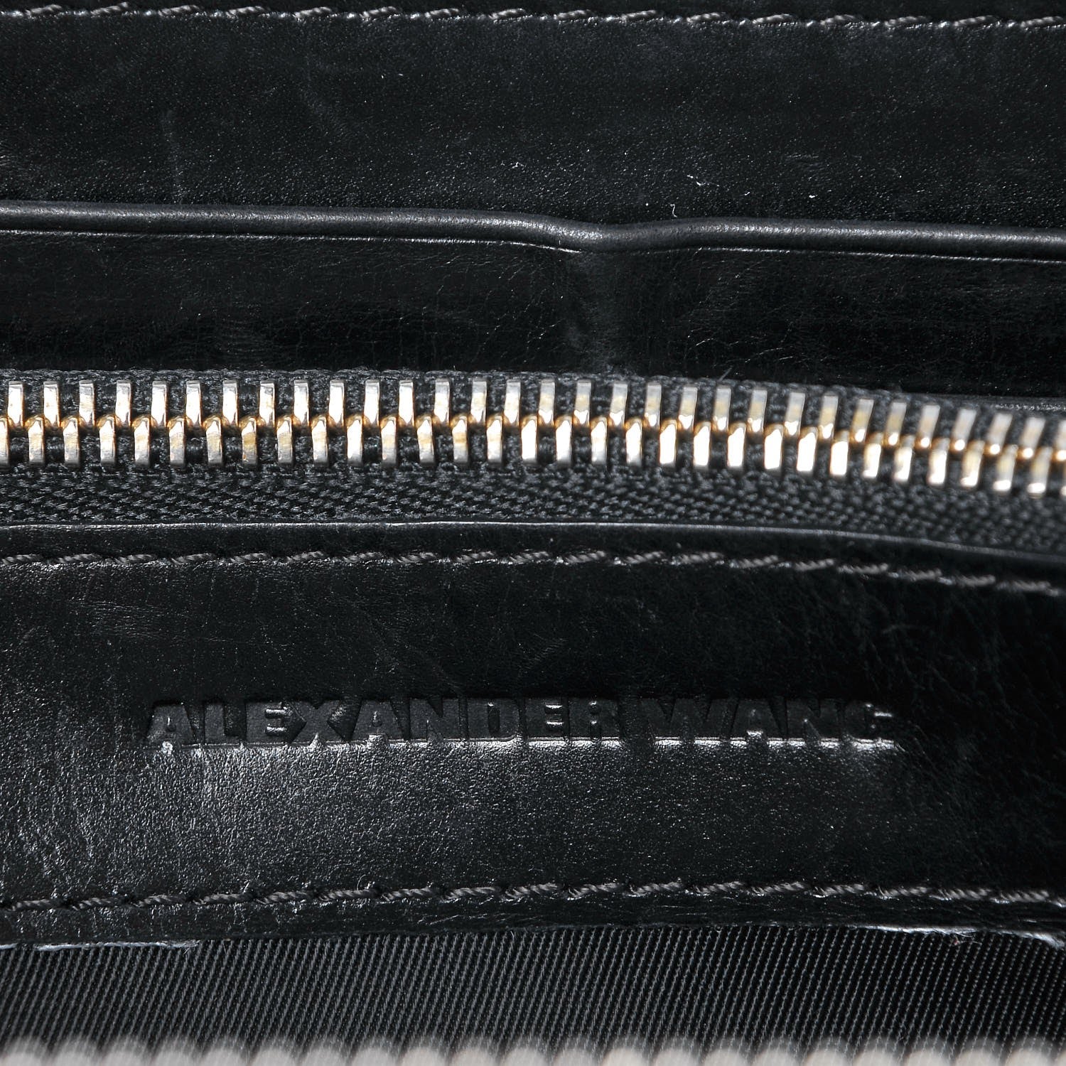 Alexander Wang Lizard Calfskin Embossed Prisma Biker Wallet Black 7 of 13
