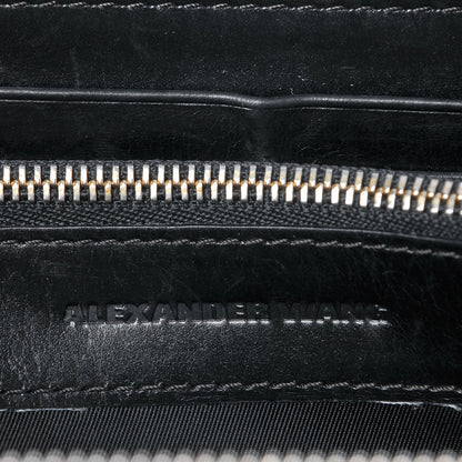 Alexander Wang Lizard Calfskin Embossed Prisma Biker Wallet Black 7 of 13