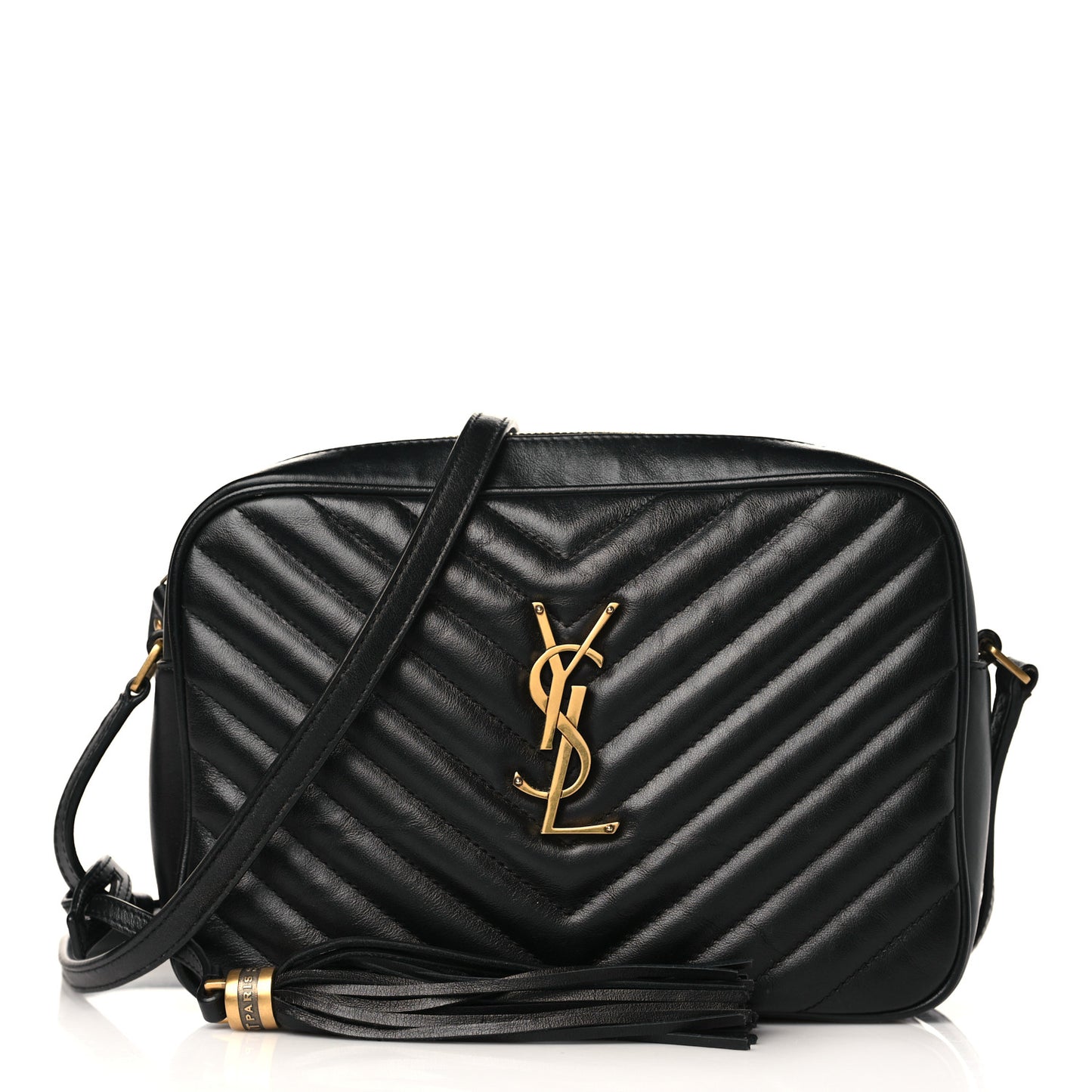 Calfskin Matelasse Monogram Lou Camera Bag Black