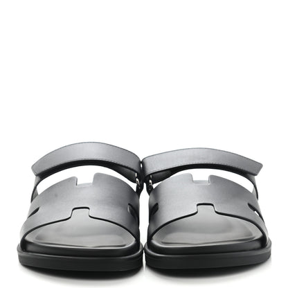 Hermes Calfskin Mens Chypre Sandals 44 Black 2 of 8