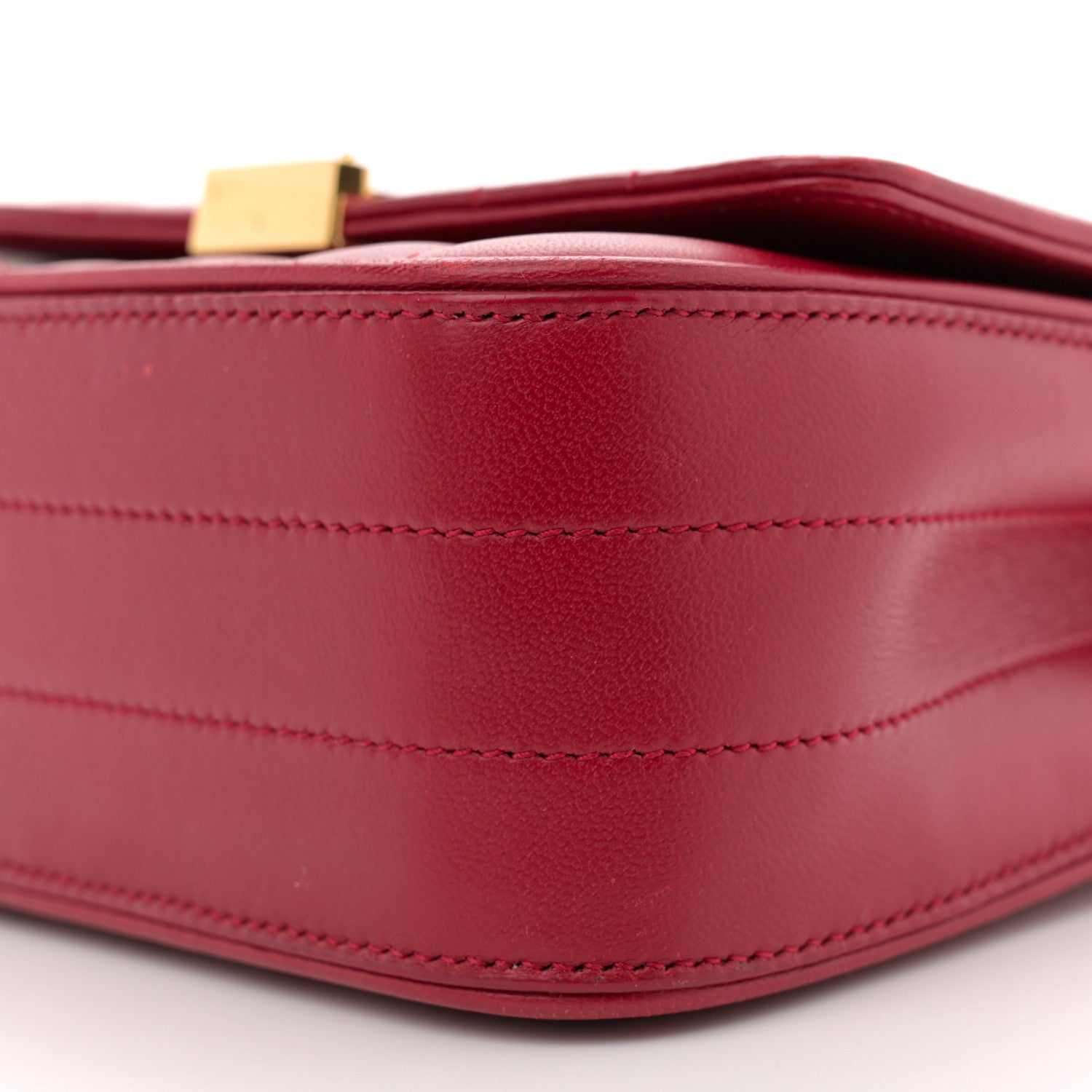 Saint Laurent Lambskin Matelasse Monogram Small Vicky Chain Bag Red 10 of 12