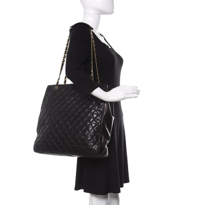 Chanel Lambskin Quilted Shopping Tote Black 2 of 10