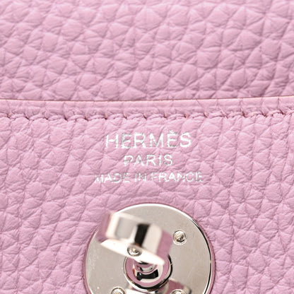 Hermes Taurillon Clemence Mini Lindy 20 Mauve Sylvestre 6 of 10