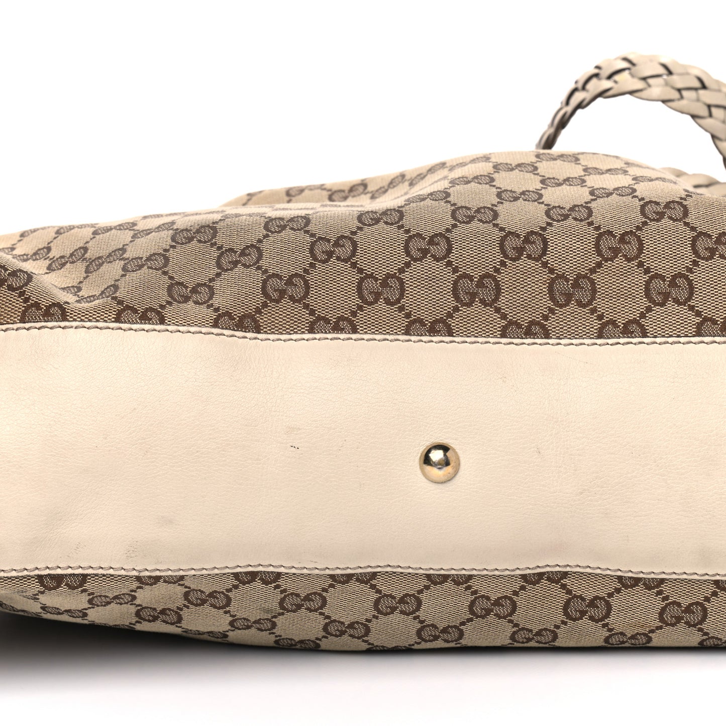 Monogram Peggy Braided Tote Off White