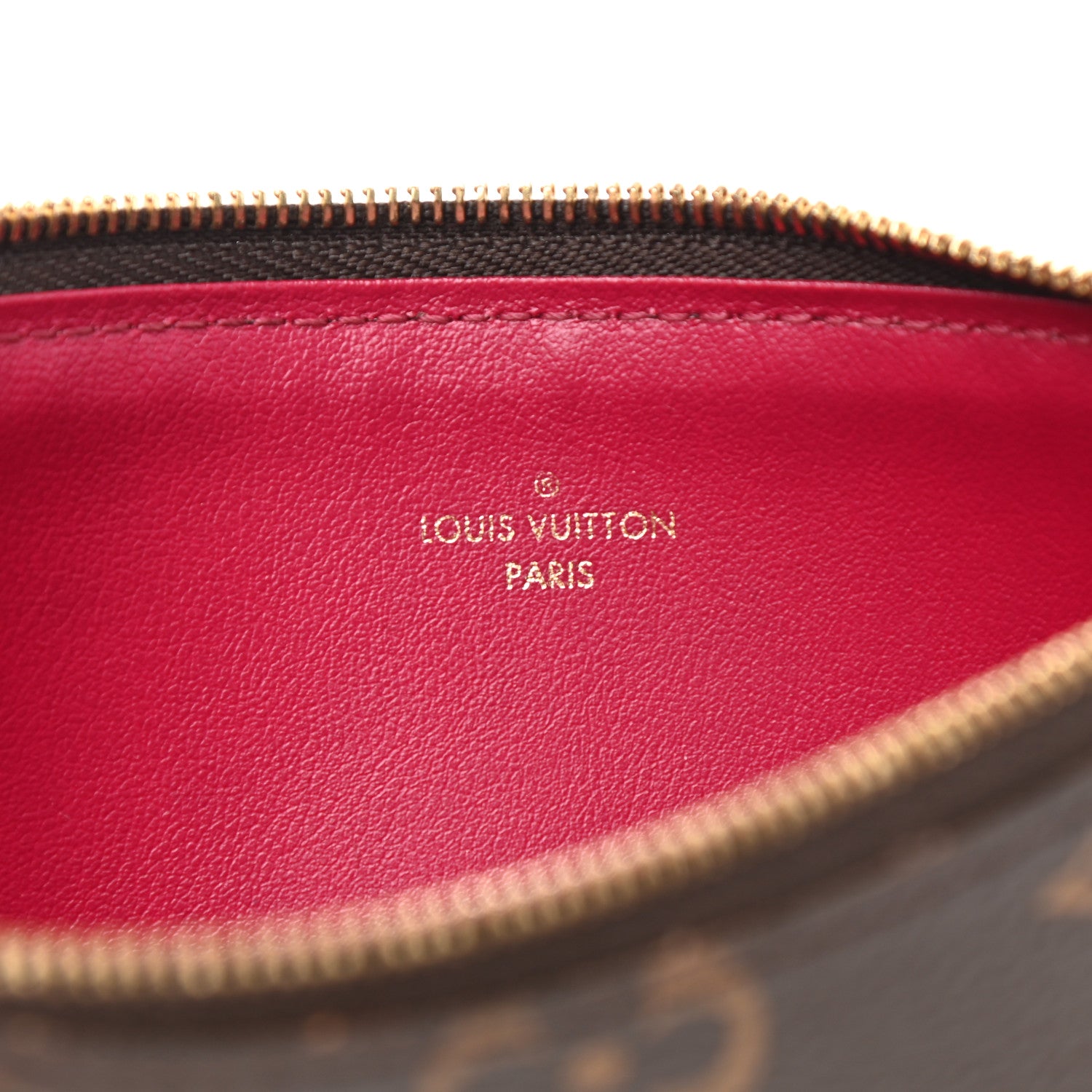 Louis Vuitton Monogram Felicie Chain Wallet Zippered Insert Fuchsia 6 of 6