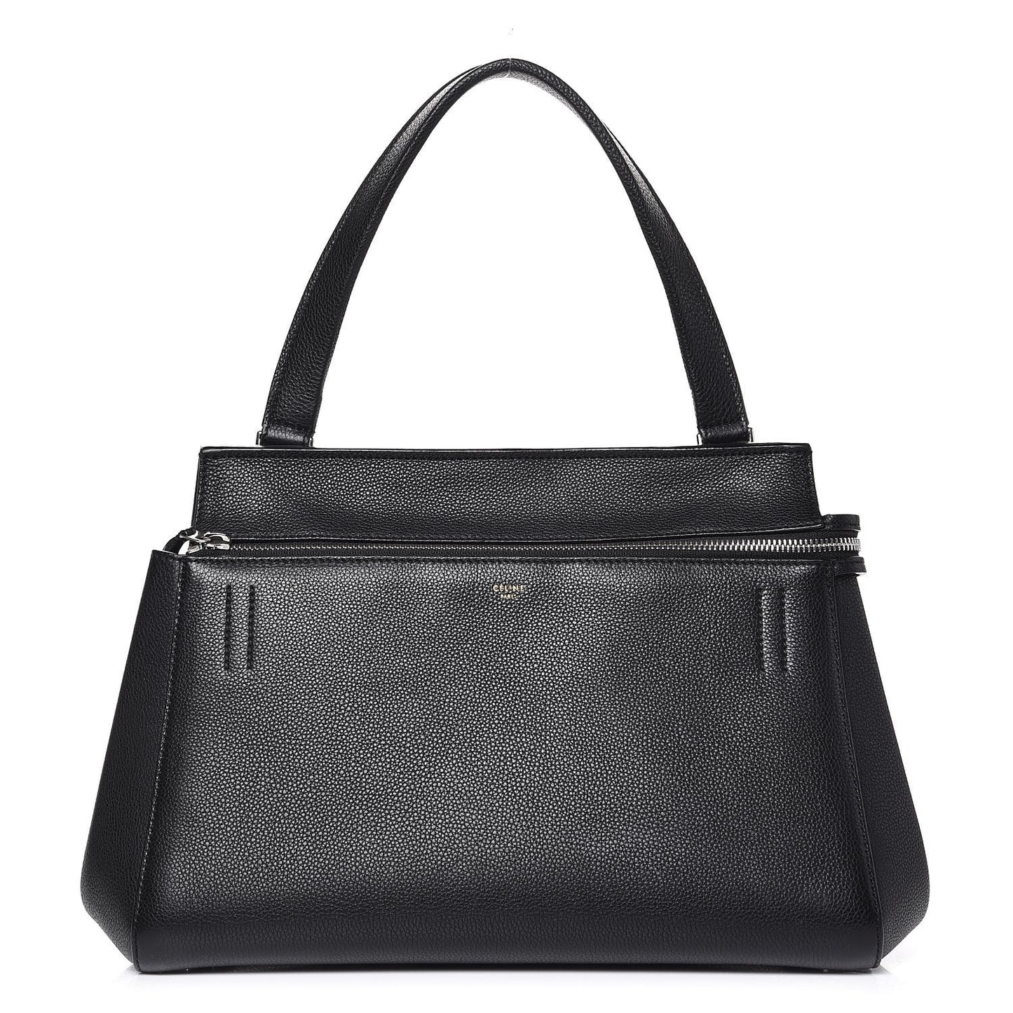 Drummed Calfskin Small Edge Shoulder Bag Black