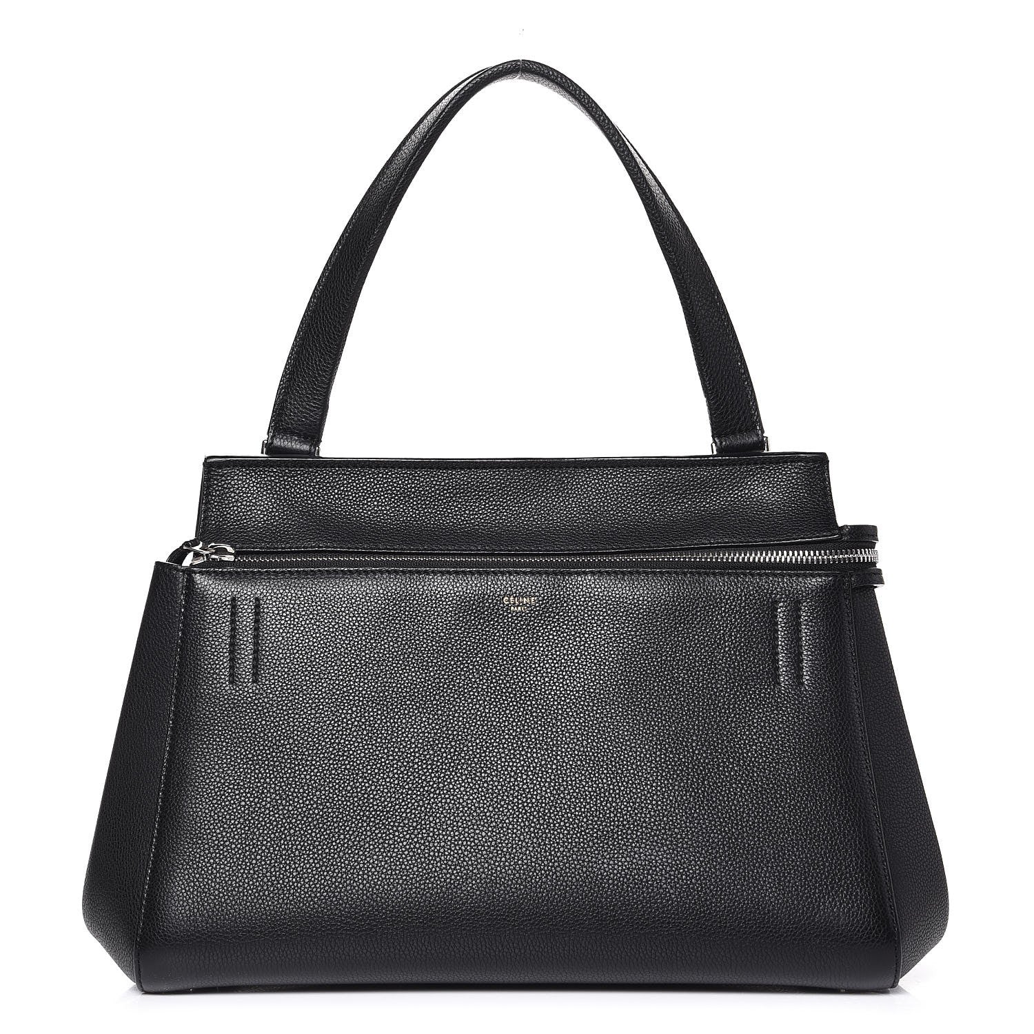 Celine Drummed Calfskin Small Edge Shoulder Bag Black 1 of 10