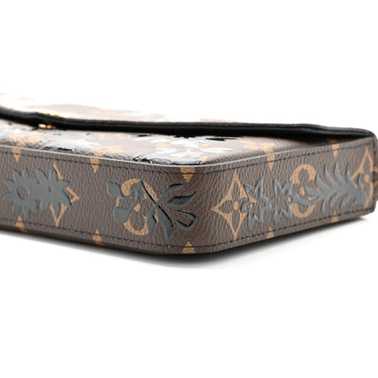 Louis Vuitton Monogram Blossom Pochette Felicie Chain Wallet Black 10 of 11