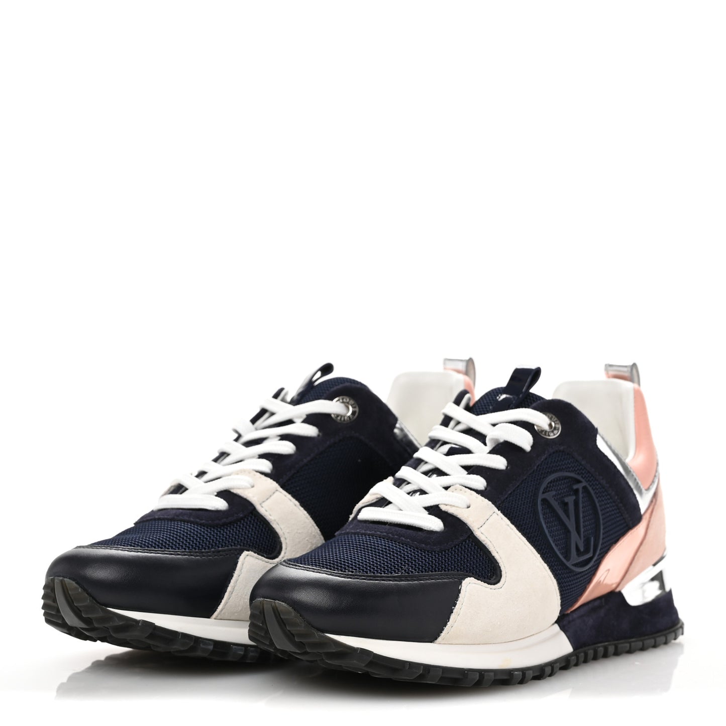 Suede Calfskin Run Away Sneakers 36.5 Blue Pink White