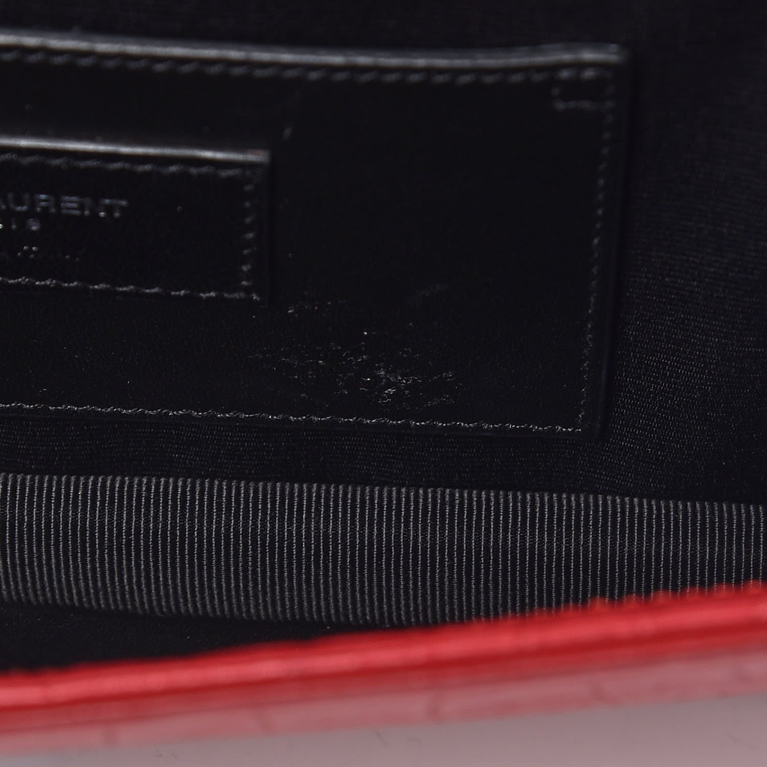 Saint Laurent Calfskin Crocodile Embossed Classic Kate Monogram Clutch Red 10 of 11