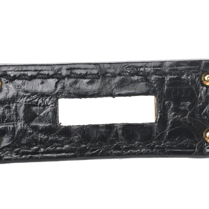 Hermes Shiny Porosus Crocodile Birkin 35 Black 25 of 30