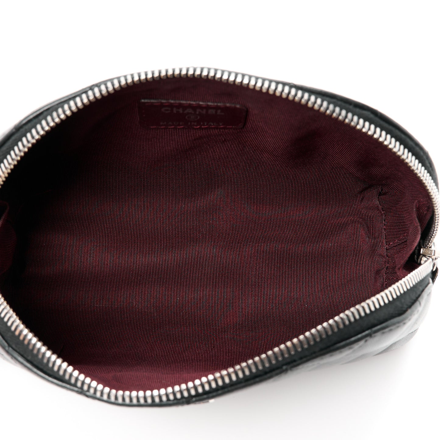 Lambskin Quilted Cosmetic Cas Black