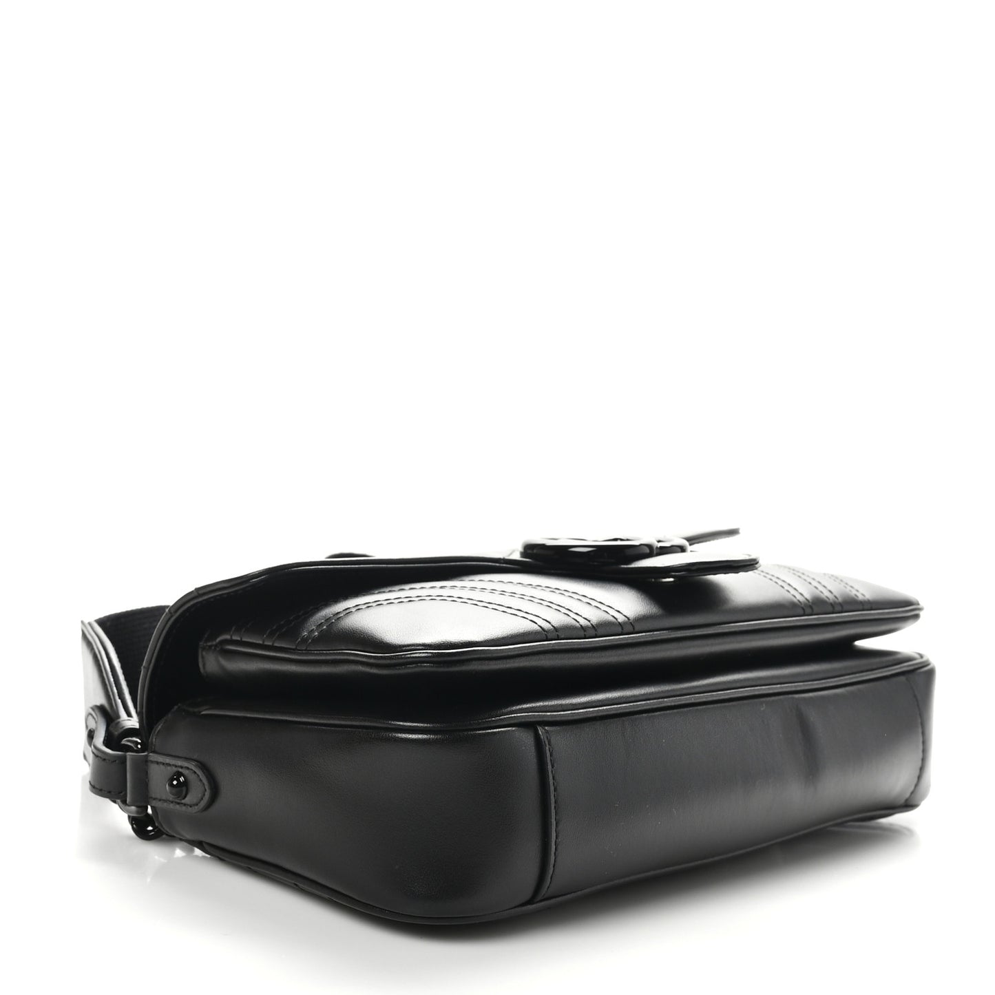 Calfskin Matelasse Monochrome GG Marmont Crossbody Shoulder Bag Black