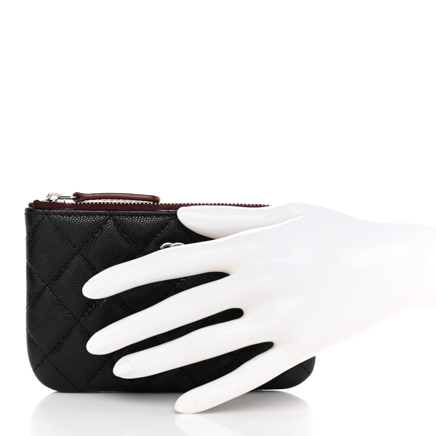 Caviar Quilted Small Cosmetic Case Black