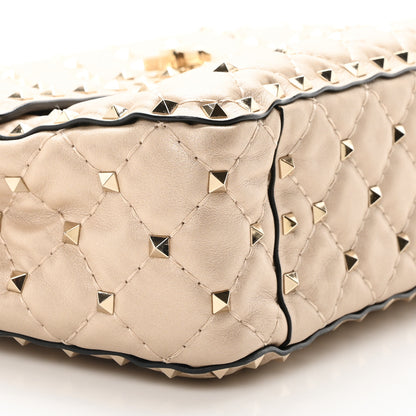 Valentino Garavani Metallic Nappa Medium Rockstud Spike Shoulder Bag Gold 9 of 10