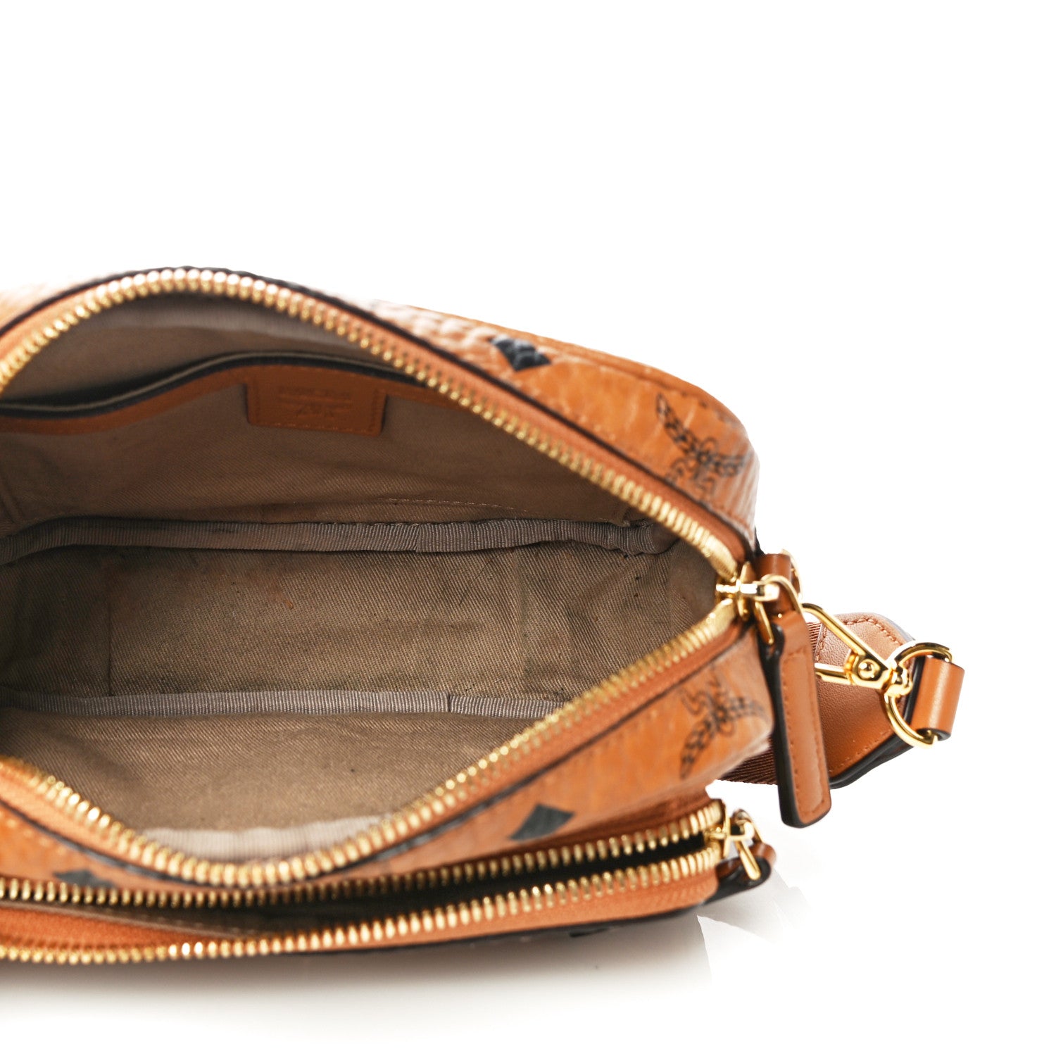 MCM Visetos Camera Crossbody Bag Cognac 4 of 11