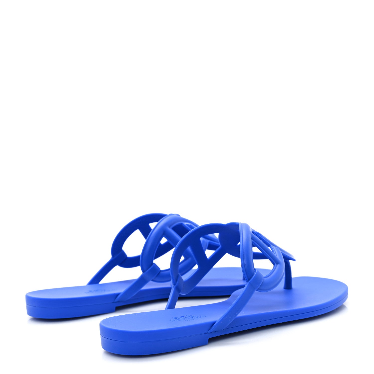 Hermes Rubber Womens Egerie Sandals 38 Bleu Outremer 5 of 10