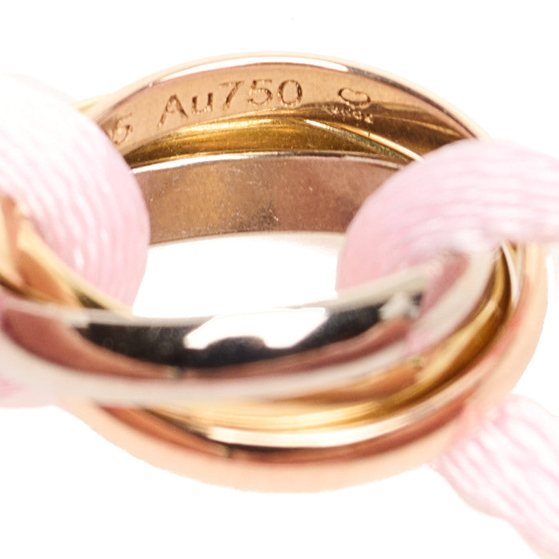 18K Pink Yellow White Gold Trinity Adjustable Cord Bracelet Pink