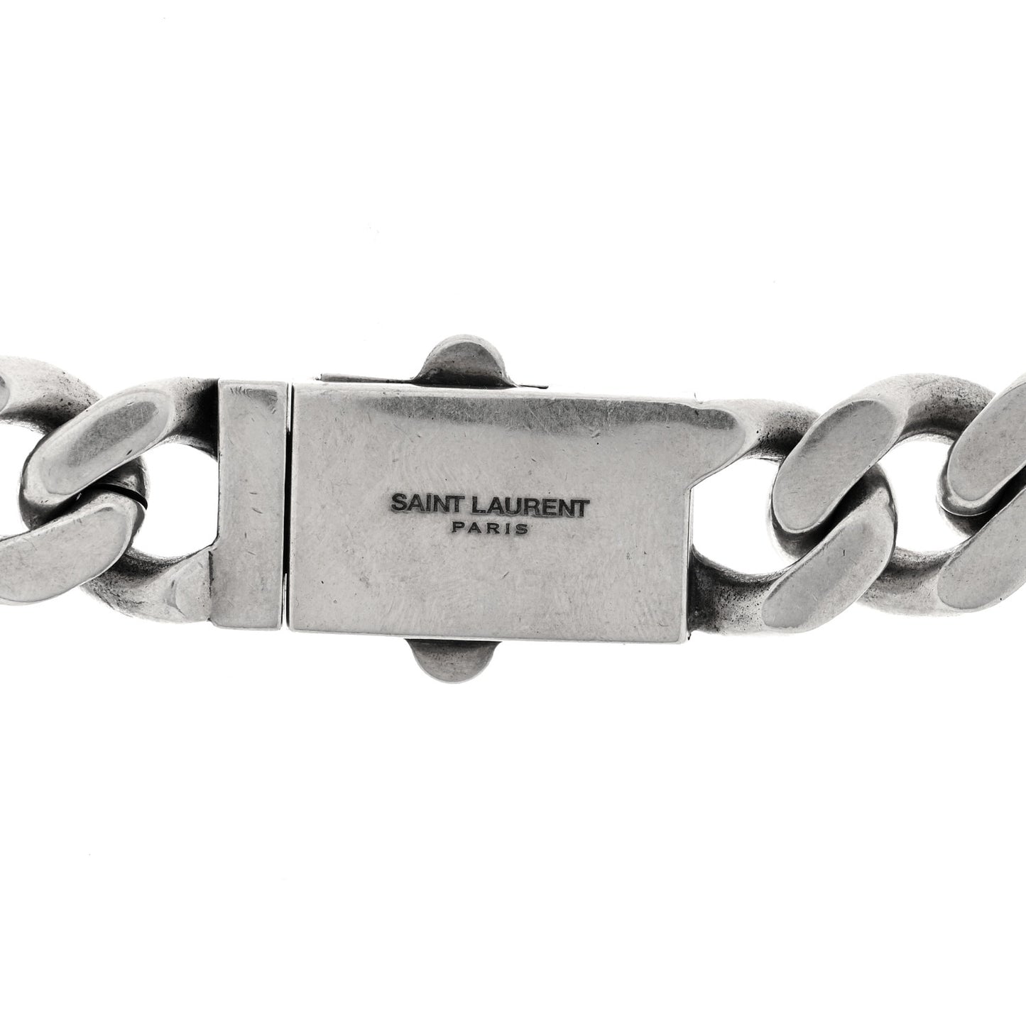 Metal Curb Chain Necklace Oxidized Silver