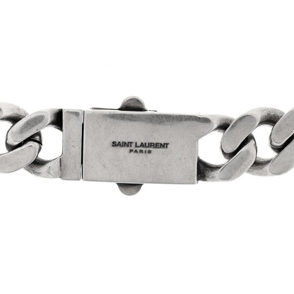 Saint Laurent Metal Curb Chain Necklace Oxidized Silver 4 of 4
