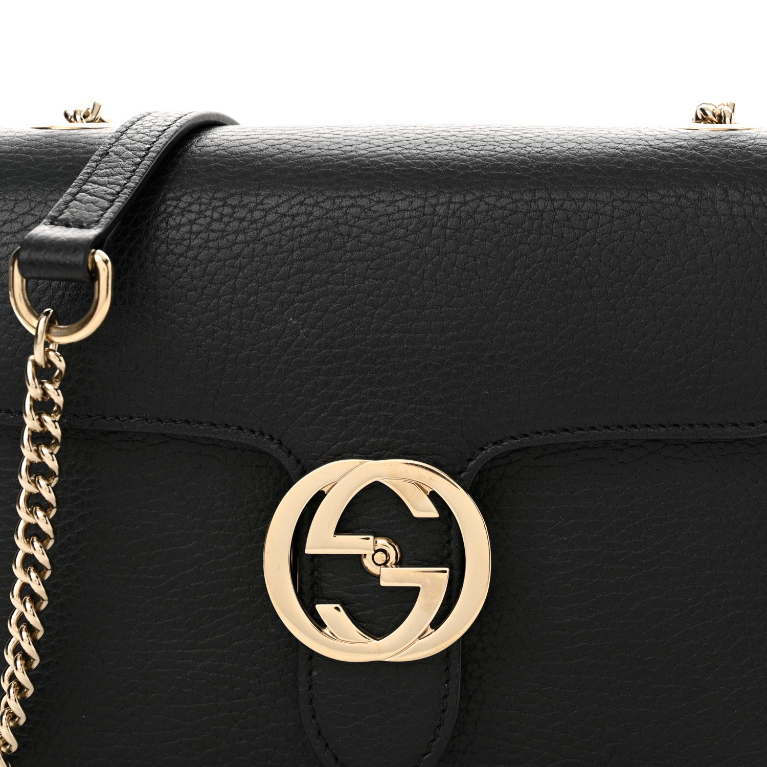Gucci Dollar Calfskin Small Interlocking G Shoulder Bag Black 8 of 15