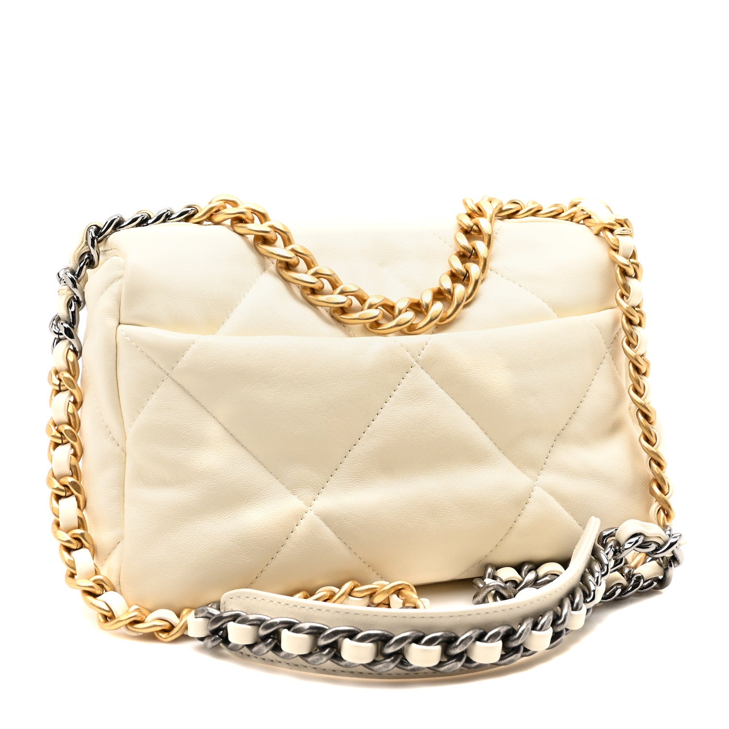 Chanel Lambskin Quilted Medium Chanel 19 Flap White 2 of 9