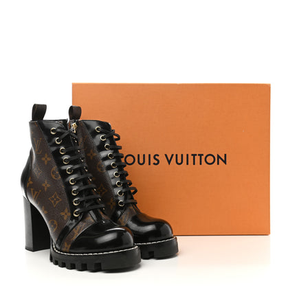 Louis Vuitton Patent Calfskin Monogram Star Trail Ankle Boots 38.5 Black 16 of 16