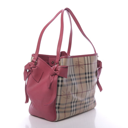 Burberry Haymarket Check Bow Canterbury Tote Pink 3 of 12