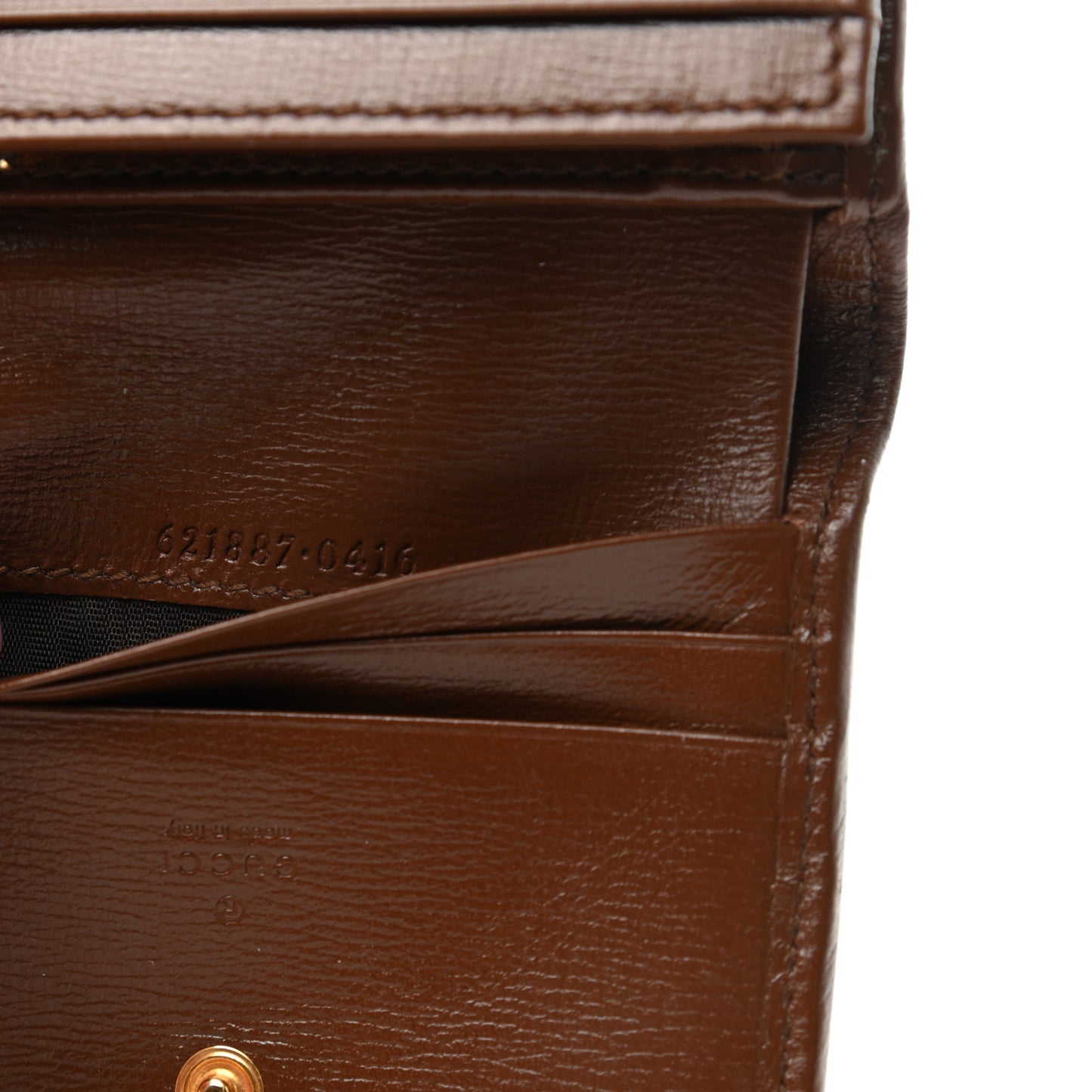GG Supreme Monogram Horsebit 1955 Card Case Wallet Beige Ebony Brown Sugar