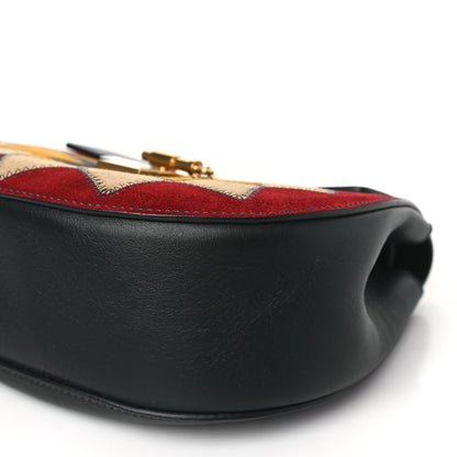 Chloe Suede Calfskin Wonder Woman Patchwork Drew Shoulder Bag Black 8 of 8