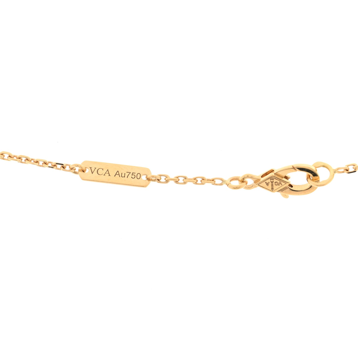 Van Cleef & Arpels 18K Yellow Gold Mother of Pearl Vintage Alhambra Pendant Necklace 4 of 4