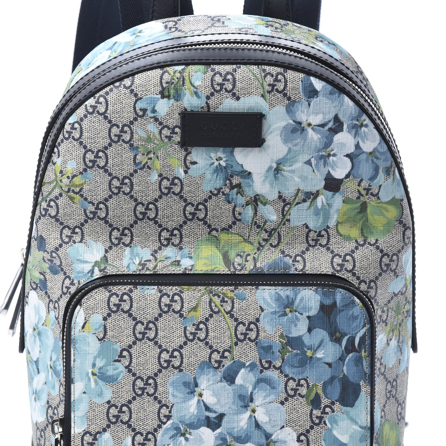 GG Supreme Monogram Blooms Small Day Backpack Blue