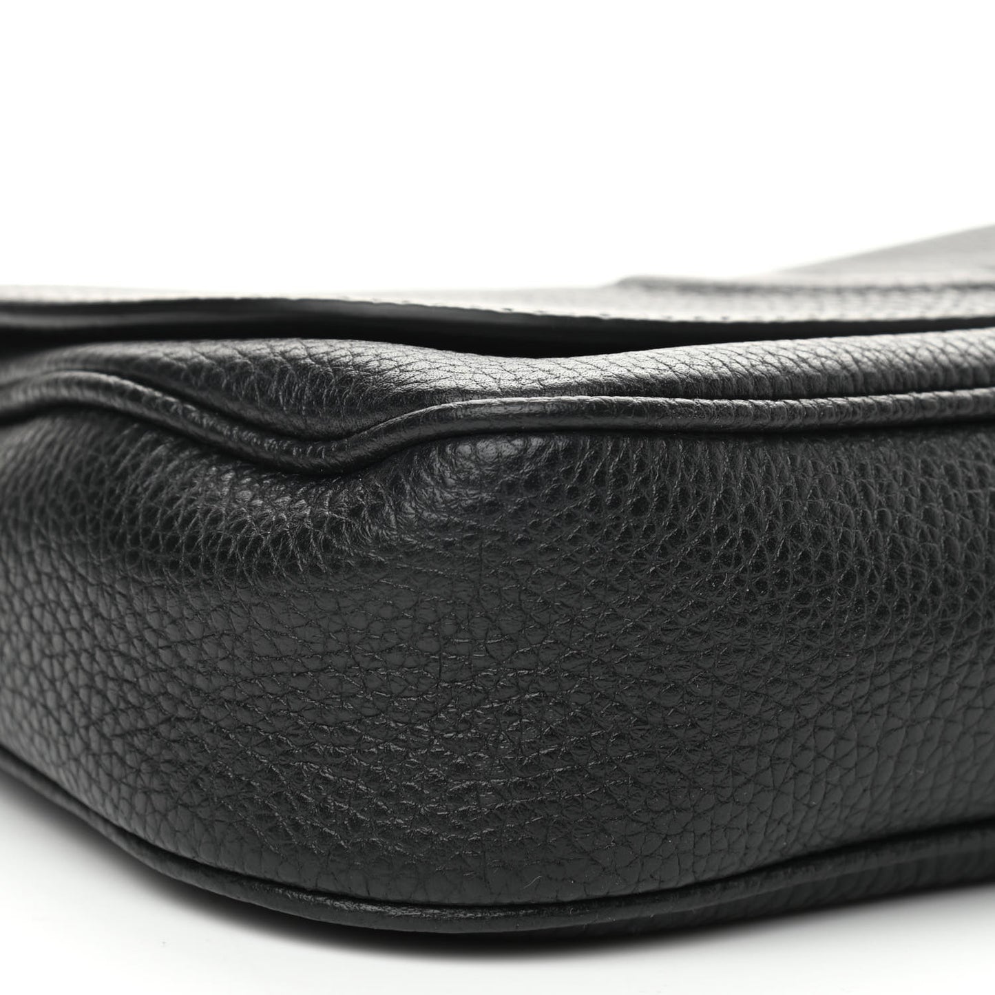 Pebbled Calfskin Medium Soho Flap Crossbody Black