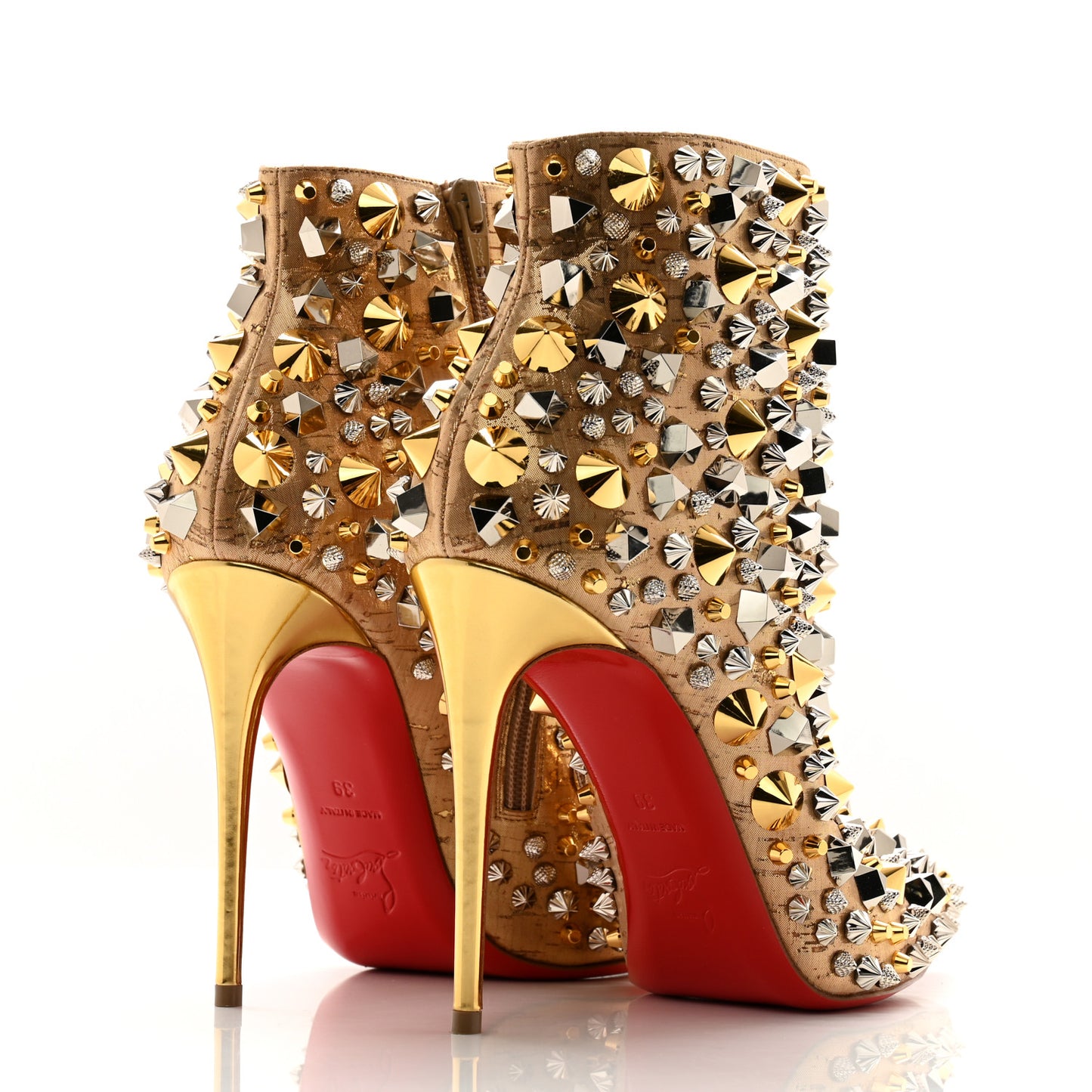 Liege Pepite Specchio So Full Kate 100 Ankle Boots 39 Gold Multicolor