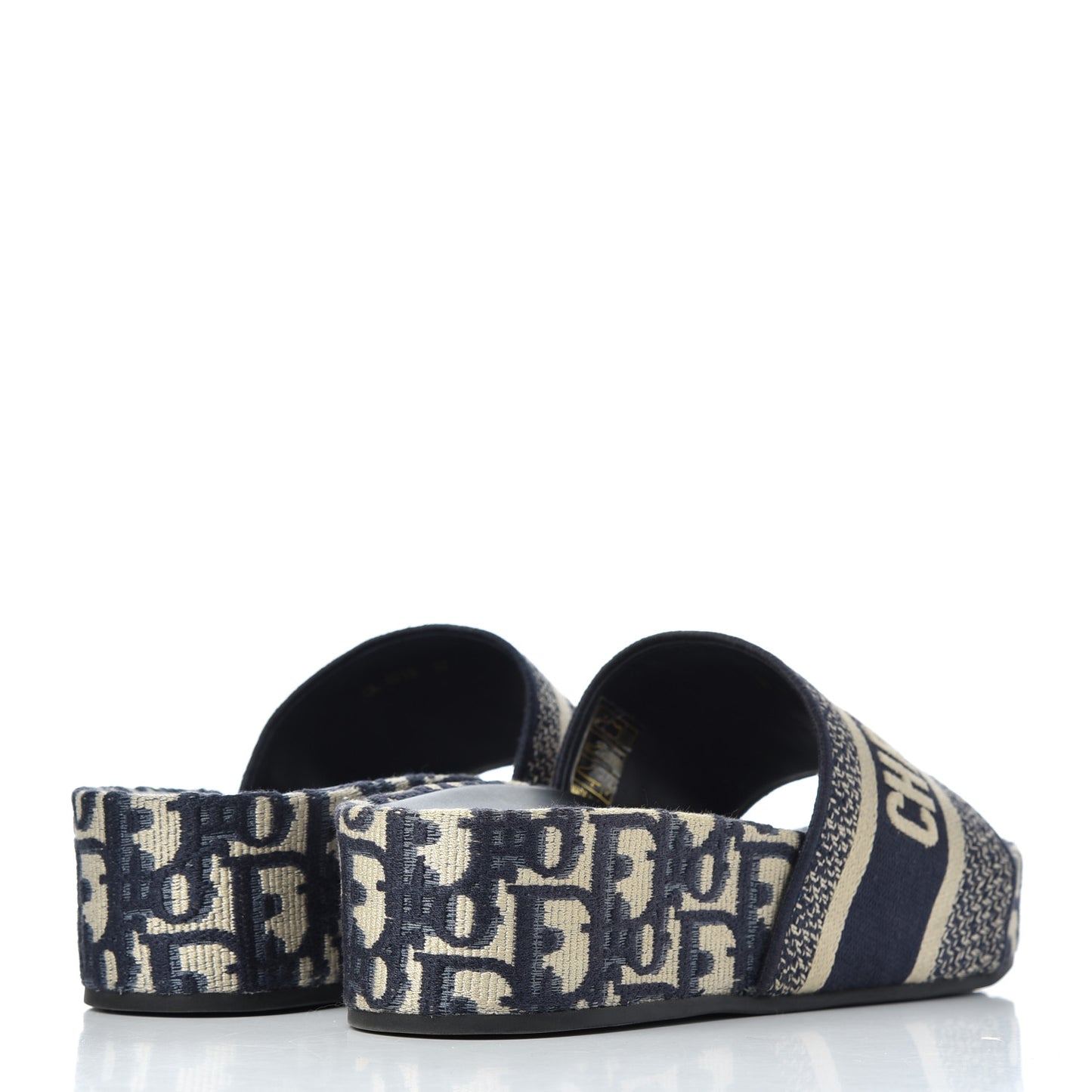 Oblique D-Way Platform Slide Sandals 37 Deep Blue