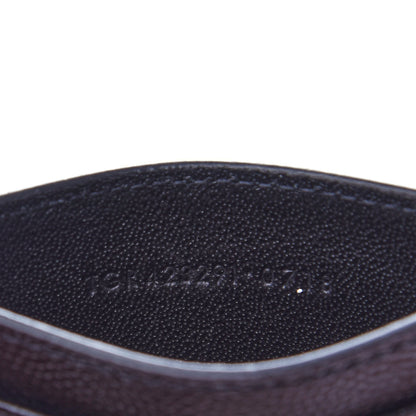 Saint Laurent Grain De Poudre Matelasse Chevron Monogram Credit Card Case Black 7 of 8