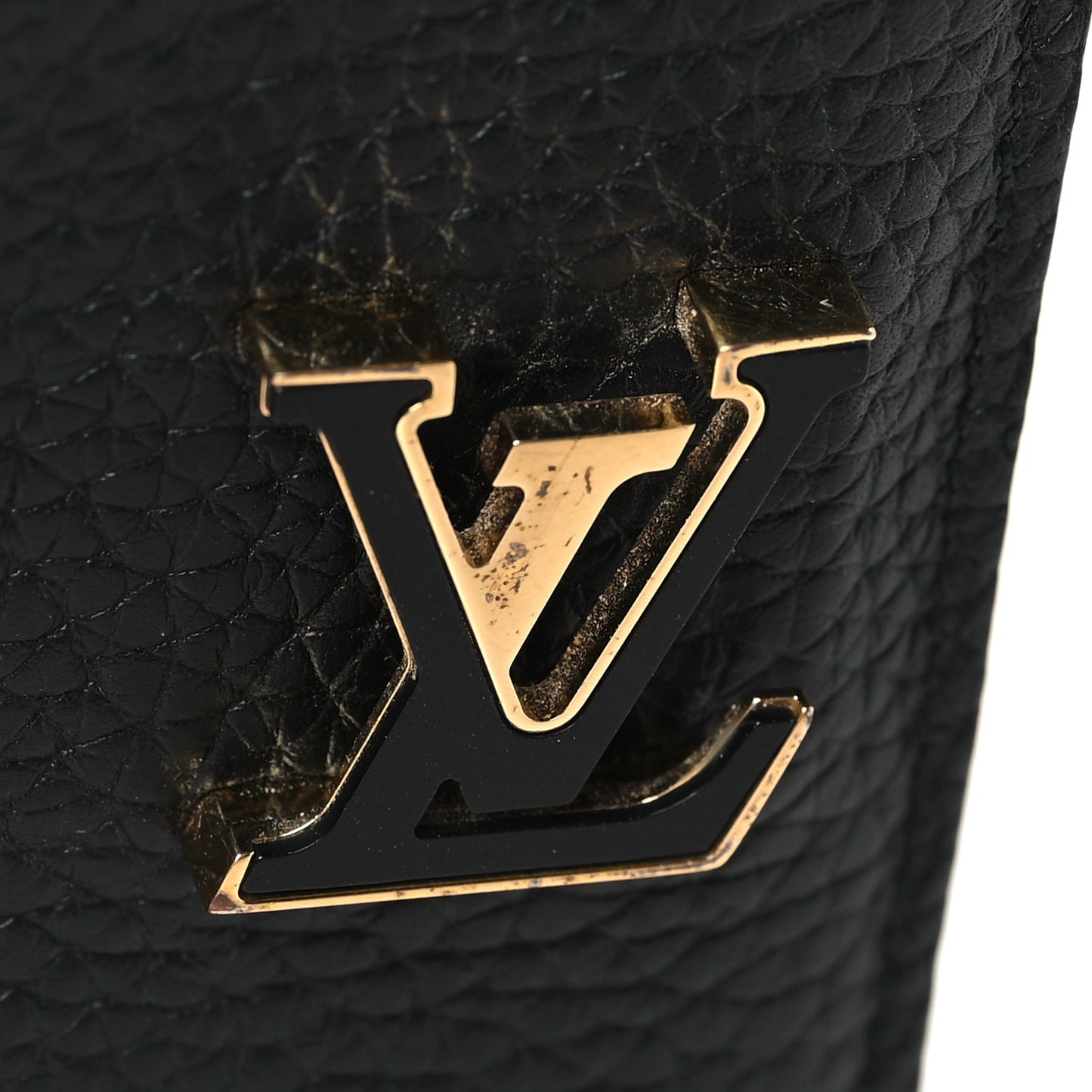 Taurillon LV Vertical Capucines Wallet Black Arizona
