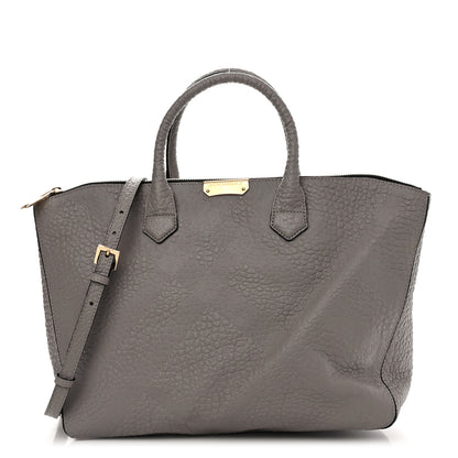 Burberry Heritage Grain Check Embossed Medium Dewsbury Tote Pale Grey 1 of 13