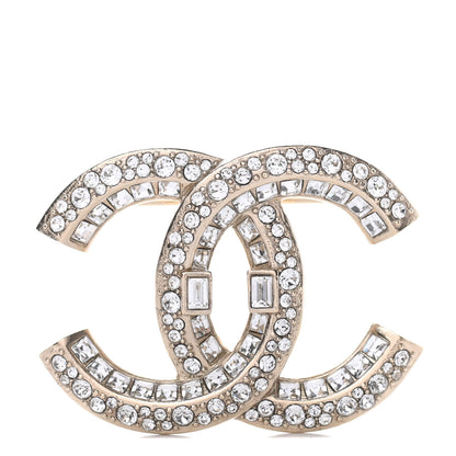 Chanel Crystal CC Brooch Gold 1 of 4