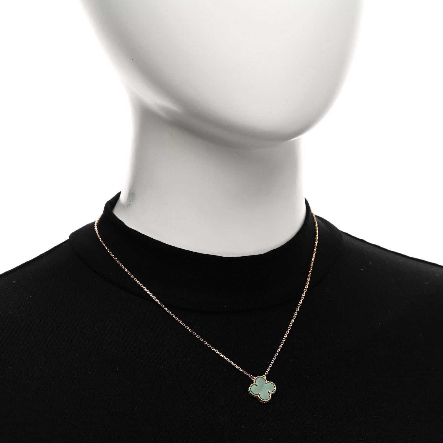 Van Cleef & Arpels 18K Yellow Gold Malachite Vintage Alhambra Pendant Necklace 2 of 5