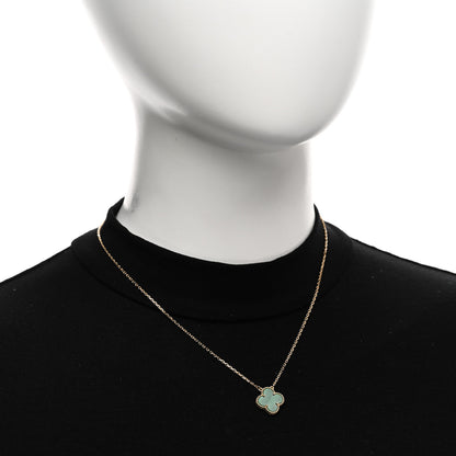 Van Cleef & Arpels 18K Yellow Gold Malachite Vintage Alhambra Pendant Necklace 2 of 5