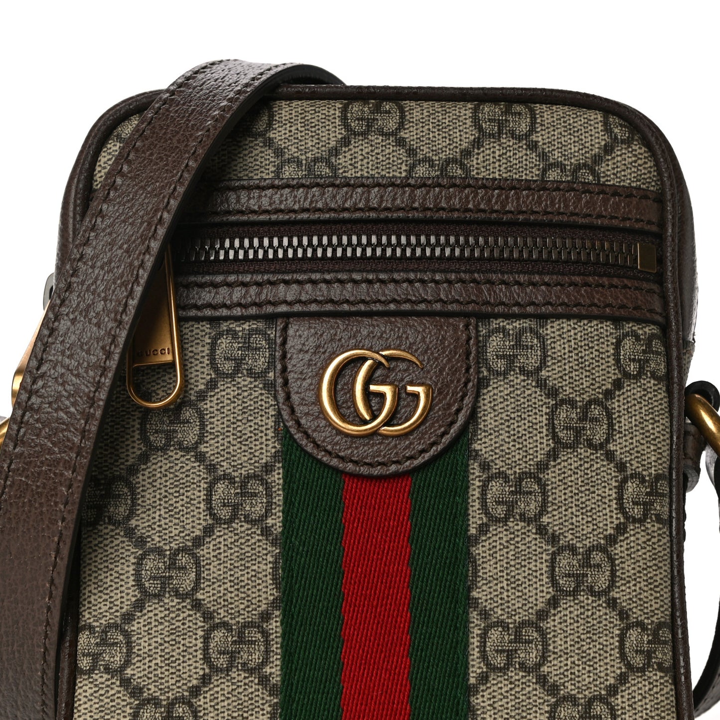 GG Supreme Monogram Web Mini Ophidia Messenger Brown