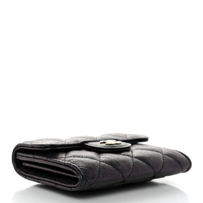 Chanel Iridescent Caviar Quilted Flap Card Holder Wallet Black 4 of 10