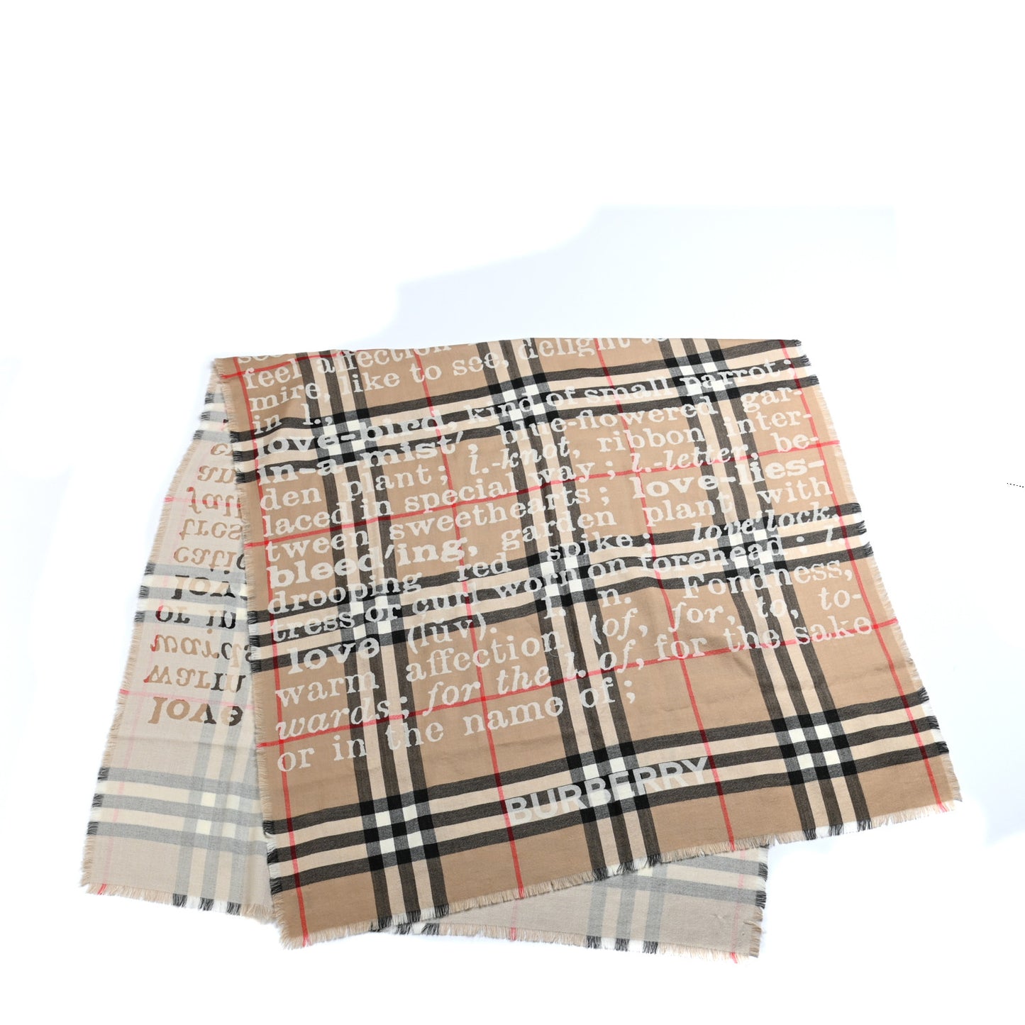 Cashmere Love and Check Scarf Archive Beige