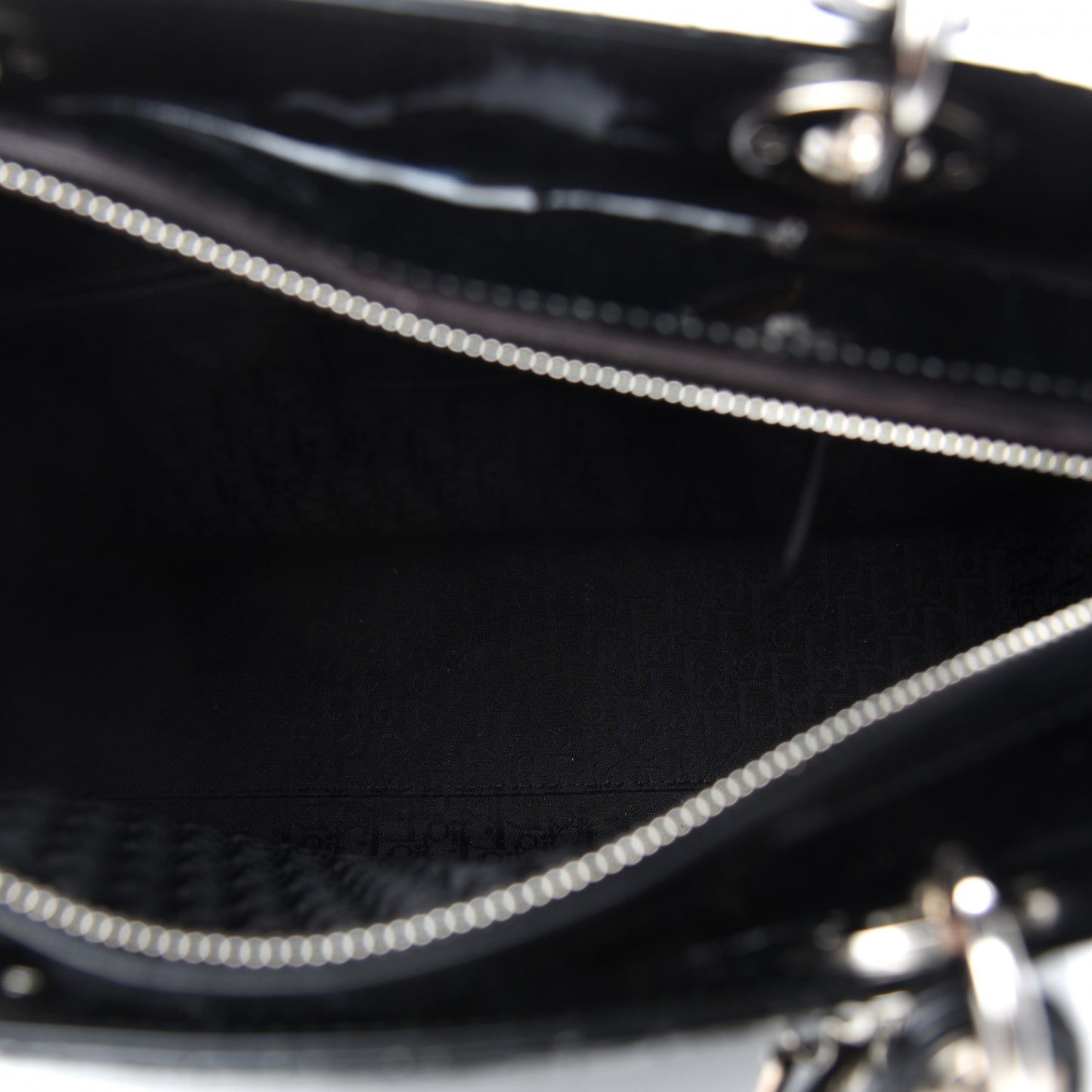 Patent Cannage Large Lady Dior Black