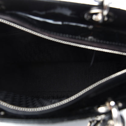 Christian Dior Patent Cannage Large Lady Dior Black 5 of 10