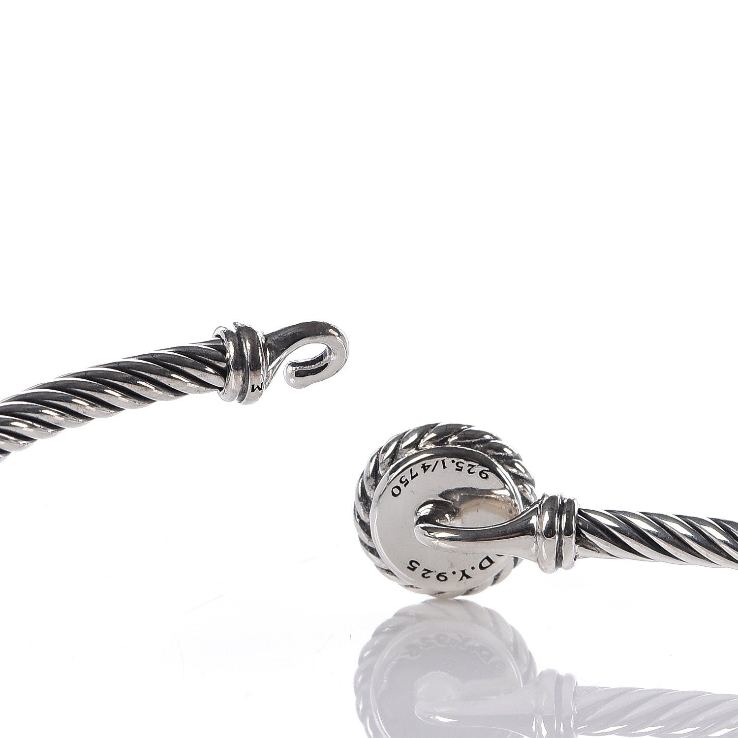 David Yurman Sterling Silver 18K Yellow Gold 3mm Chatelaine Bracelet 4 of 5