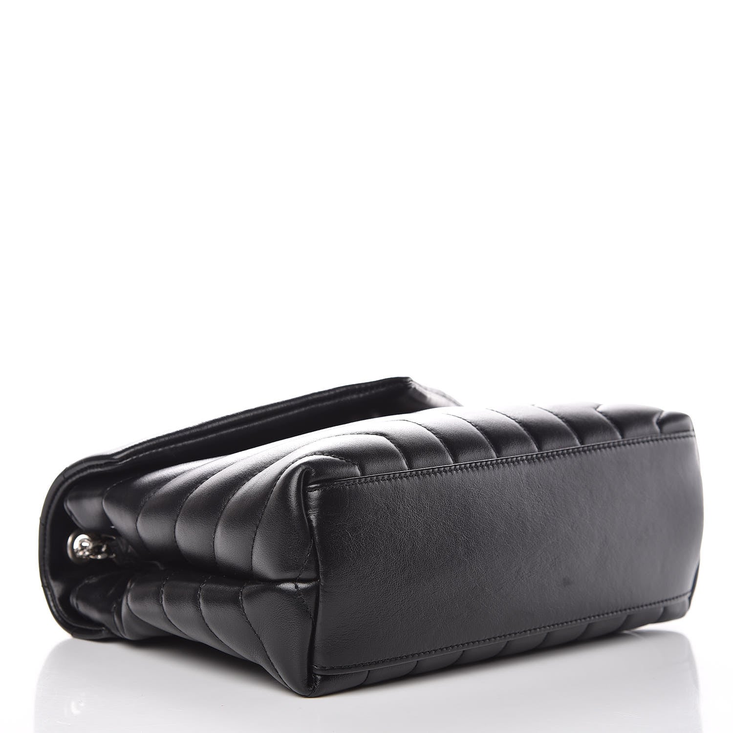 Saint Laurent Calfskin Y Quilted Monogram Small Loulou Chain Satchel Black 4 of 12